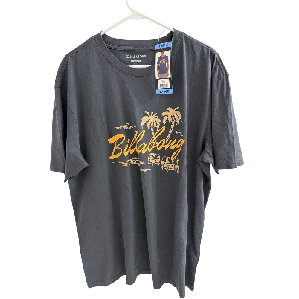 Billabong Mens Graphic T-Shirt Navy Blue Palm Tree Surf Logo Tee 24AS22S04 Large